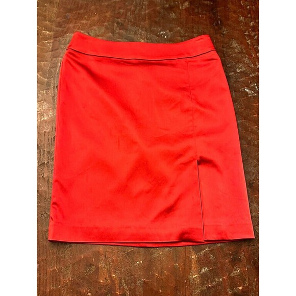 Cache Women’s  Red Cocktail Semi- Formal Short  Pencil Skirt  Slit Sz 4 C4 - Picture 1 of 8